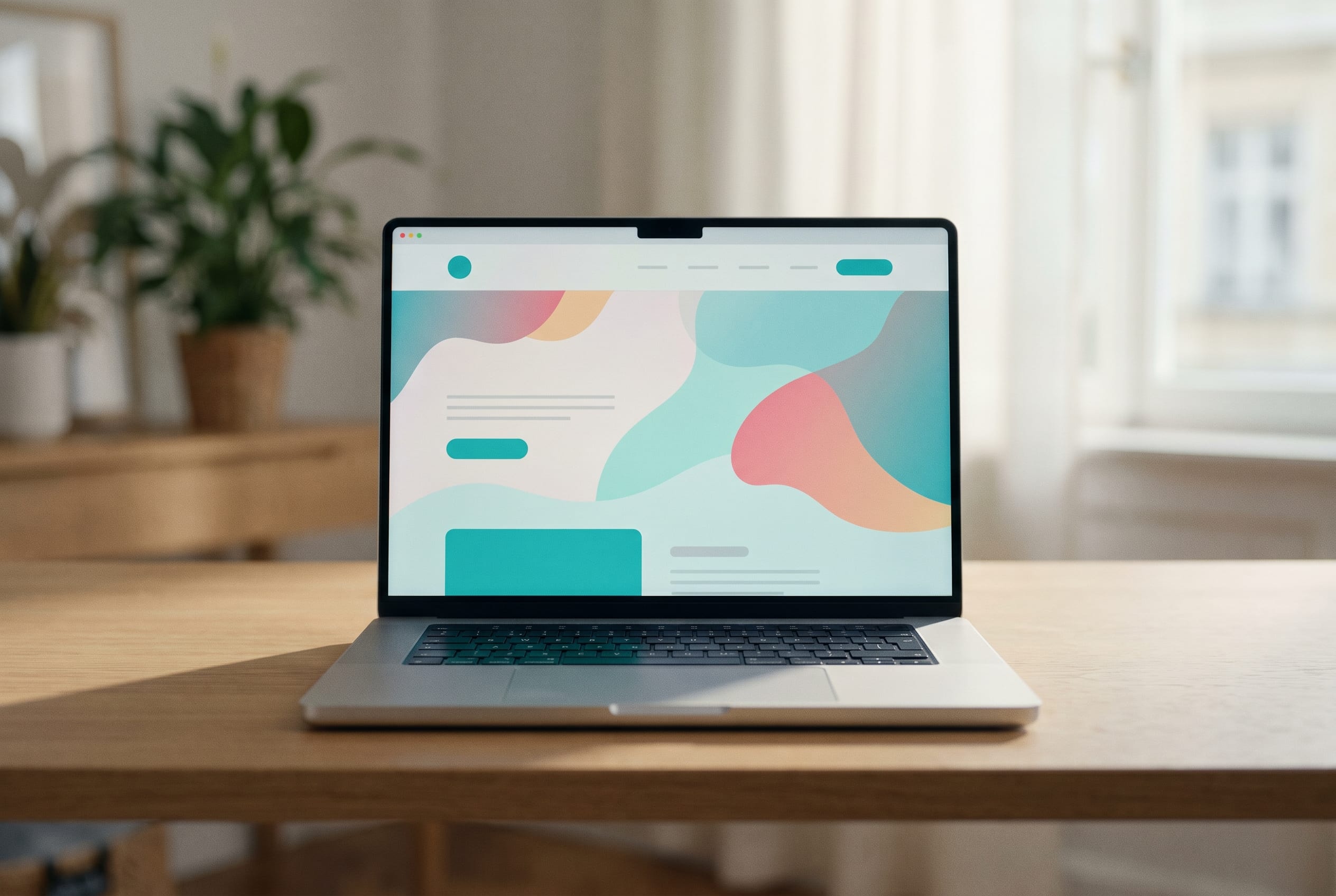Webdesign-Entwurf auf einem Laptop